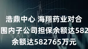 浩鼎中心 海翔药业对合并报表范围内子公司担保余额达582765万元